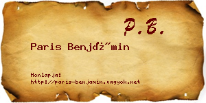 Paris Benjámin névjegykártya